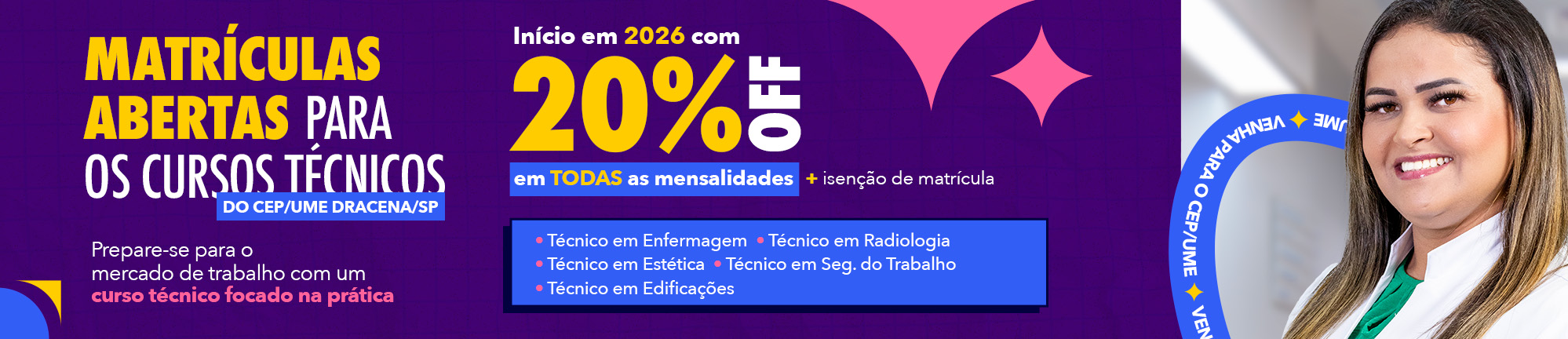 Cursos Técnicos - Matriculas até 31/10/2025
