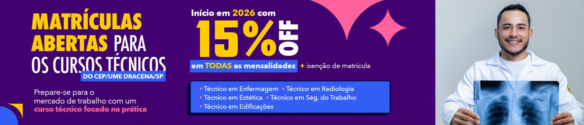 Cursos Técnicos - Matrículas até 31/10/2025